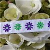 Order  Flower Ribbon - Gerbera Green/Purple on White